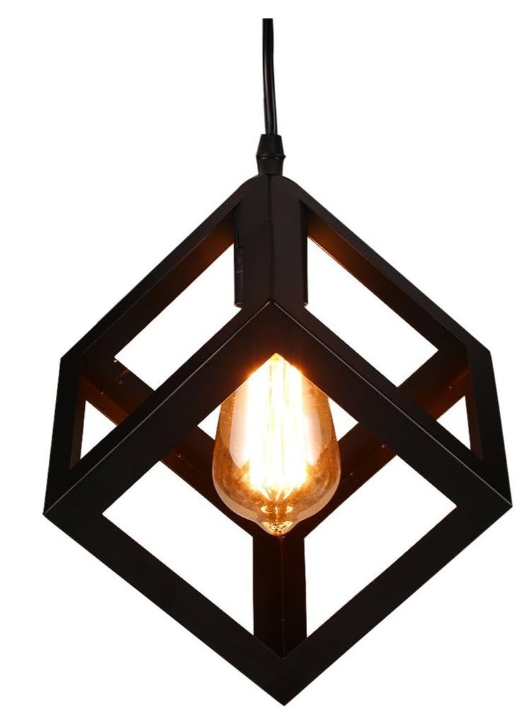 Vintage Ceiling Pendant Light Base 1 Lamp holder E27 Ac110-220V Quadrate Iron Hanging Lamp Chandelier Loft Industrial Retro Antique Style Dining Hall Restaurant Bar Cafe Lighting  - Image 1