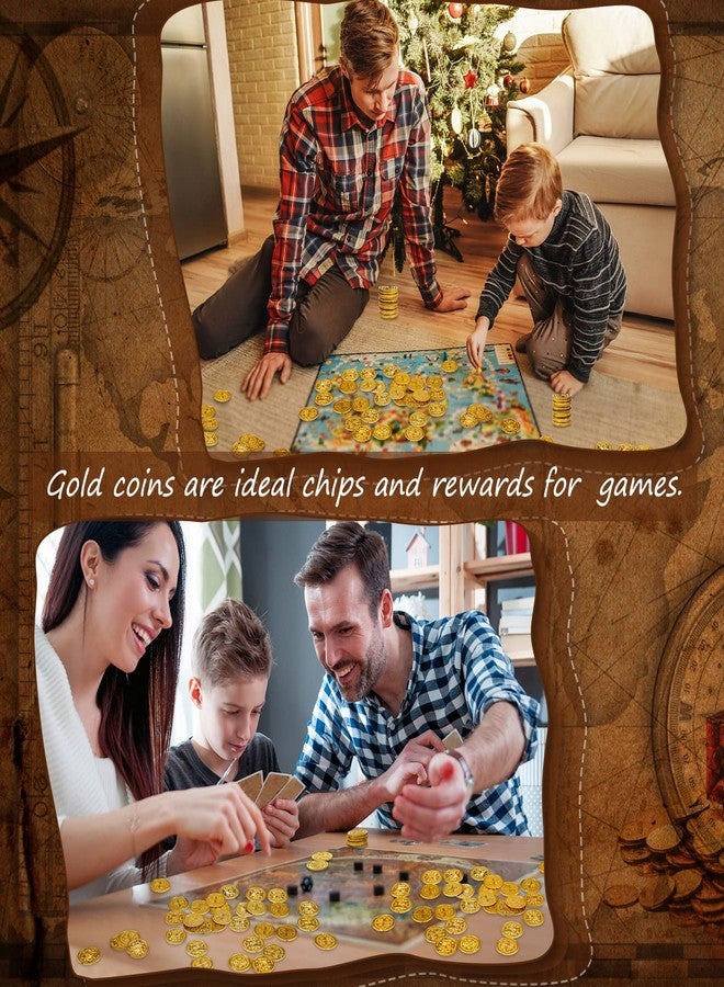 Hanaive 500 Pcs Plastic Pirate Coins Bulk Fake Pirate Treasure Chest Halloween Toy Coins Replica Spanish Doubloons for Treasure Hunt Board Game Cosplay Party Decorations(Gold) - Image 4