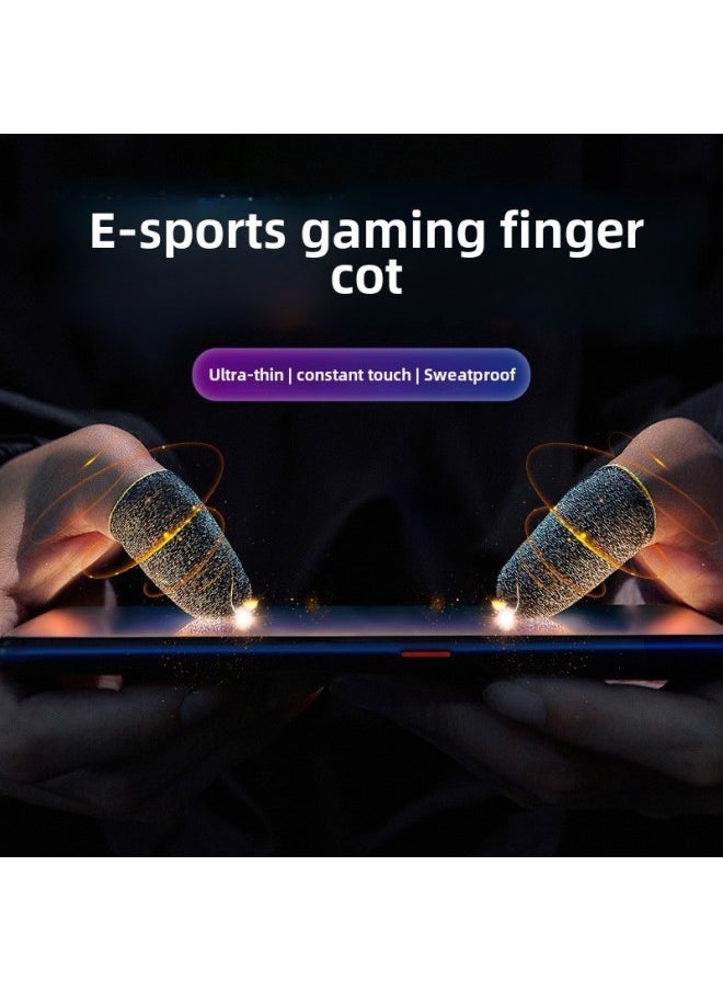Generic Explosions Game Finger Sleeve Chicken Eating Artifact King E-sports Finger Sleeve Touch Screen Breathable Sweat-proof Hand Swim Finger Sleeve-Product Color:Carbon Fiber Black And Blue Bare Metal Single  - Image 3
