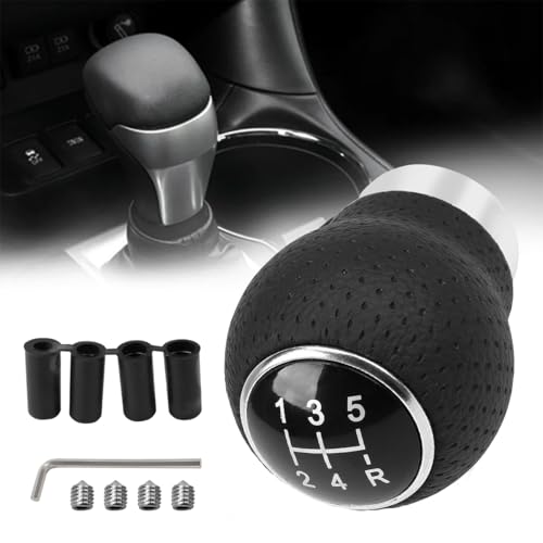Bittwee Car Gear Shift Knobs, 5 Speed Manual Vehicle Gearbox Shifter Lever, Leather Automotive Interior Shifting Stick Handle Replacement Accessories, Universal for SUV, Truck, RV - Image 4