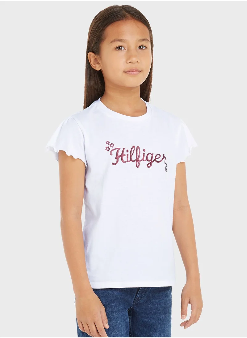 TOMMY HILFIGER Youth Flower Glitter T-Shirt