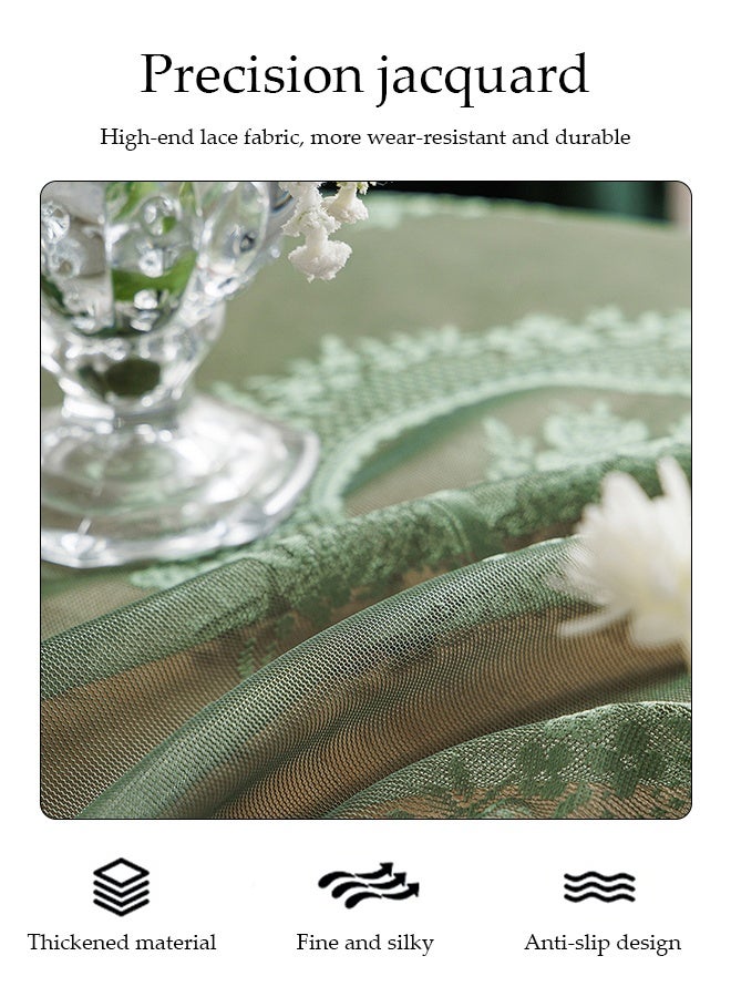 DUNISO مفرش طاولة دانتيل، حصيرة طاولة مضادة للغبار، مفرش طاولة شاي مضاد للانزلاق، مقاوم للحرارة ومتين، مناسب لطاولات الطعام، المكاتب، طاولات الزينة، العدادات، طاولات القهوة، 140*140 سم - Image 4