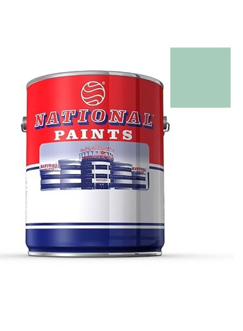 NATIONAL PAINTS دهانات وطنية 507 أخضر باهت طلاء مائي - طلاء داخلي للجدران - 3.6 لتر - Image 1
