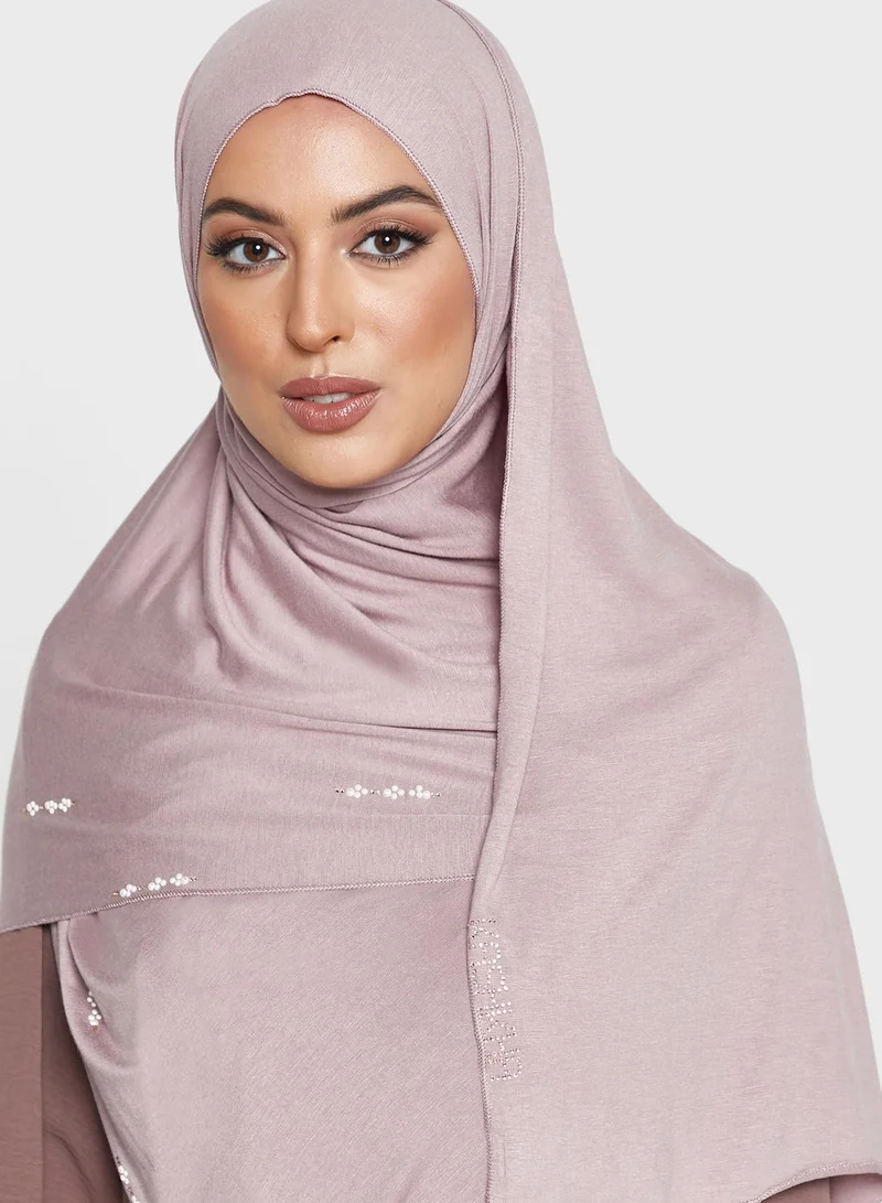 KASHKHA Jersey Hijab With Stone Work