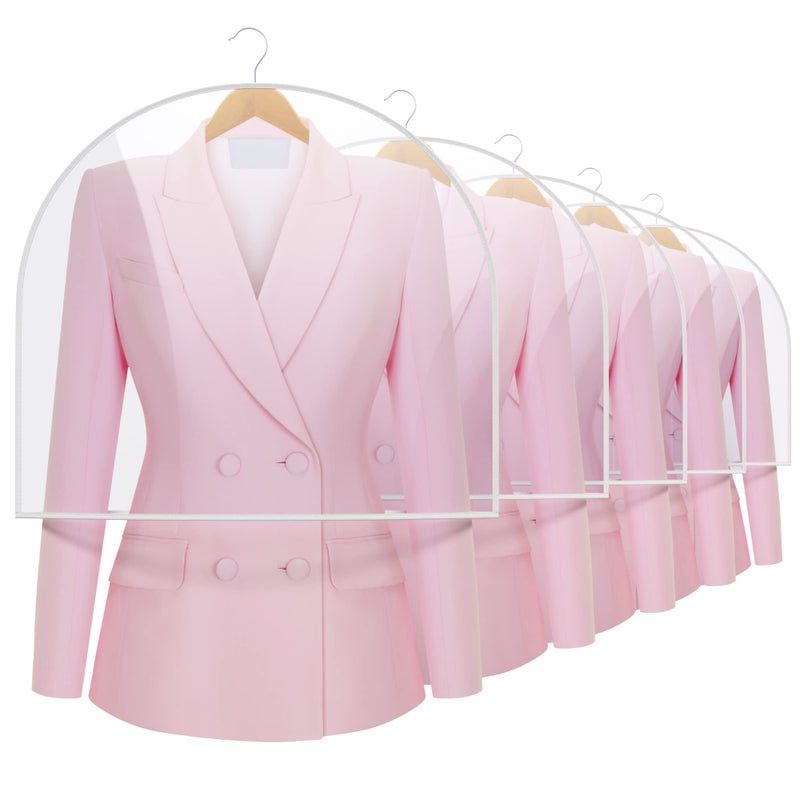 HANGERWORLD 20 Pack Shoulder Covers - 24" x 21.5" with Gusset - Large PEVA Plastic Garment Cover Dust Protector for Hanging Clothes Storage - Image 1