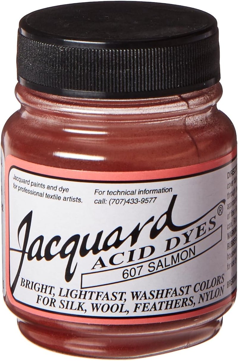Jacquard Acid Dyes 0.5oz in Salmon - Vibrant and Colorfast Dye for Silk, Wool, Feathers, and Nylon