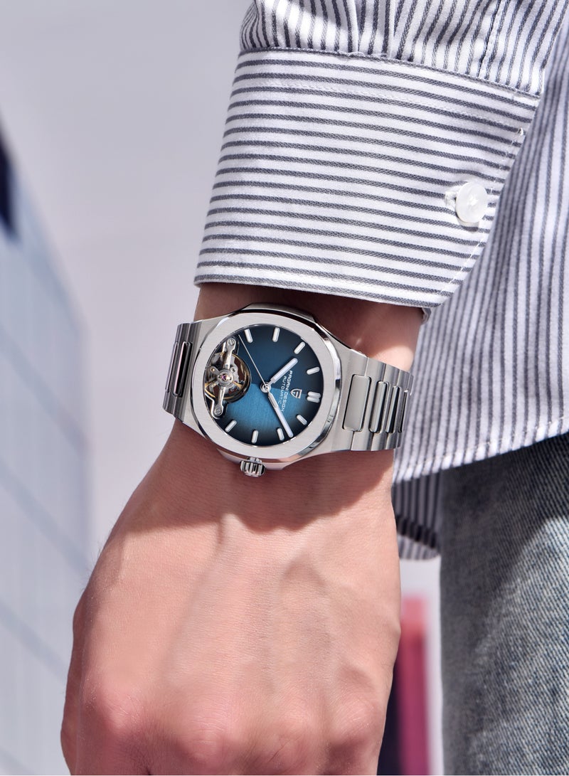 PAGANI DESIGN Luxury Men's Mechanical Automatic Watches, Skeleton Tourbillon, Stainless Steel Strap With Sapphire Glass Watch Window, Elegant Stylish, Fashion Business Men's Watch - Image 2