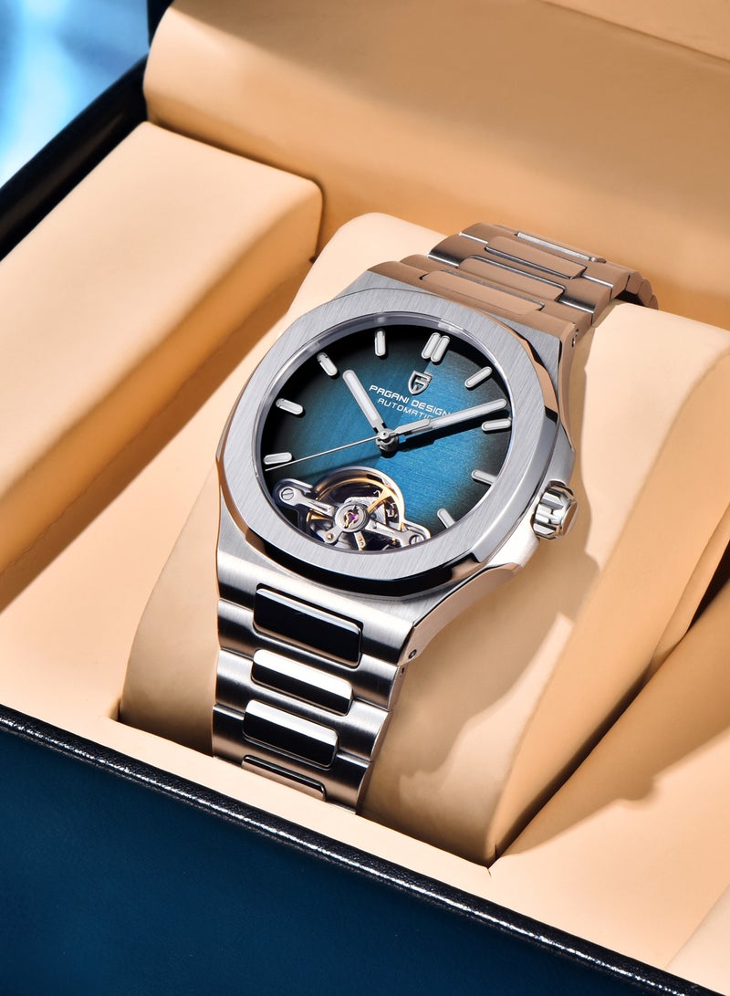 PAGANI DESIGN Luxury Men's Mechanical Automatic Watches, Skeleton Tourbillon, Stainless Steel Strap With Sapphire Glass Watch Window, Elegant Stylish, Fashion Business Men's Watch - Image 3