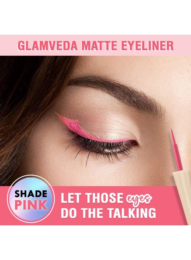 Glamveda Liquid Eye Liner, Pink, Long Lasting Matte Waterproof Liner - Smudge Proof, Transfer Proof Eye Makeup, Bold, Clean, Smudge-Free Look 24-Hour Long Stay 4.5 ml - Image 4