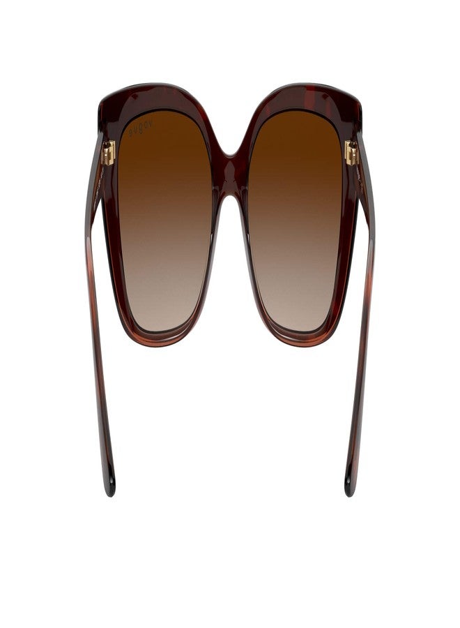 Vogue Eyewear Woman Sunglasses Dark Havana Frame, Brown Gradient Lenses, 53MM - Image 4
