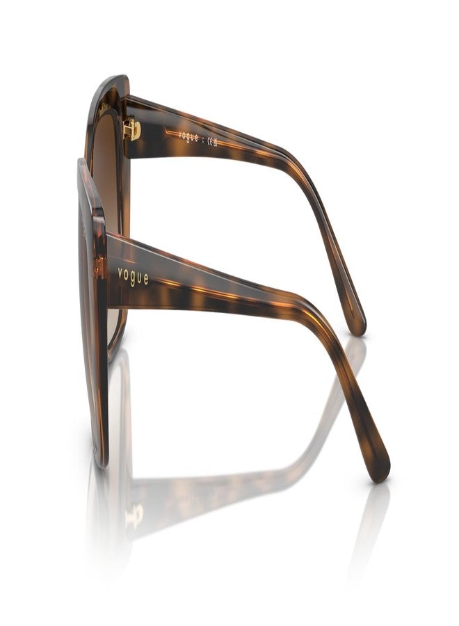 Vogue Eyewear Woman Sunglasses Dark Havana Frame, Brown Gradient Lenses, 53MM - Image 2