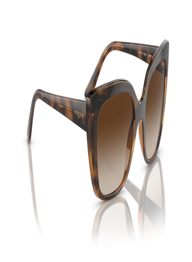 Vogue Eyewear Woman Sunglasses Dark Havana Frame, Brown Gradient Lenses, 53MM - Image 5