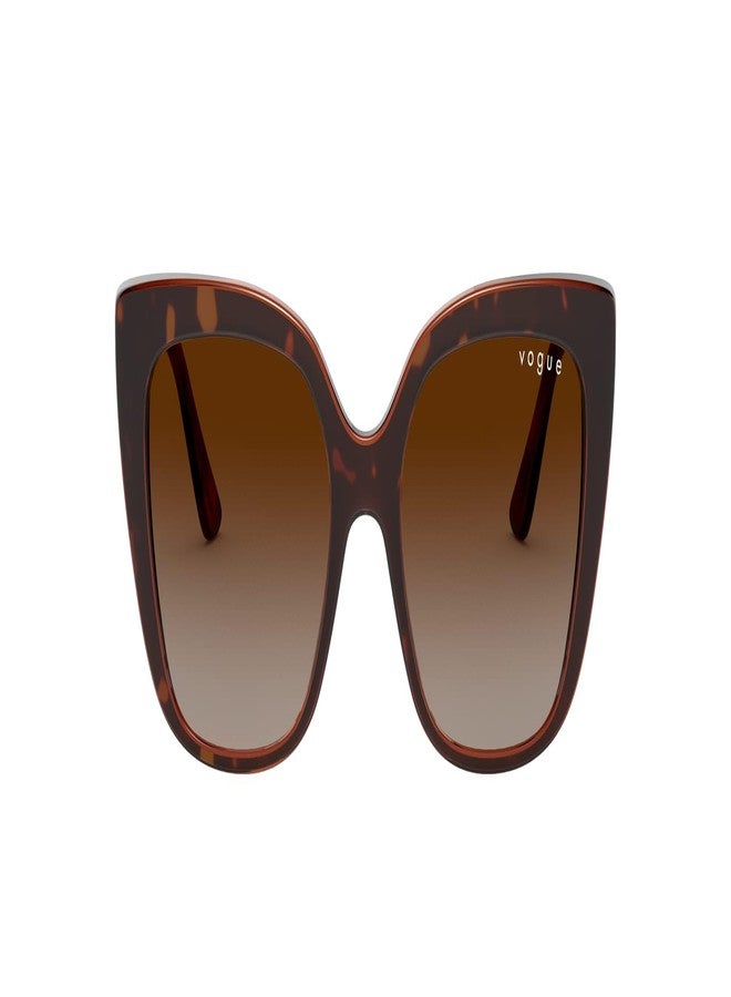 Vogue Eyewear Woman Sunglasses Dark Havana Frame, Brown Gradient Lenses, 53MM - Image 3