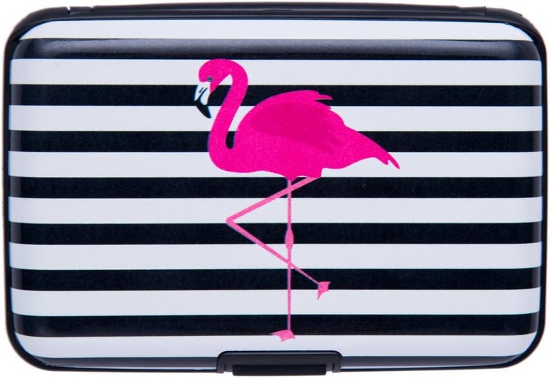ELFISH Mini RFID Aluminum Wallet Credit Cards Holder Business Card Case Metal ID Case for Men Women (Crane) - Image 1