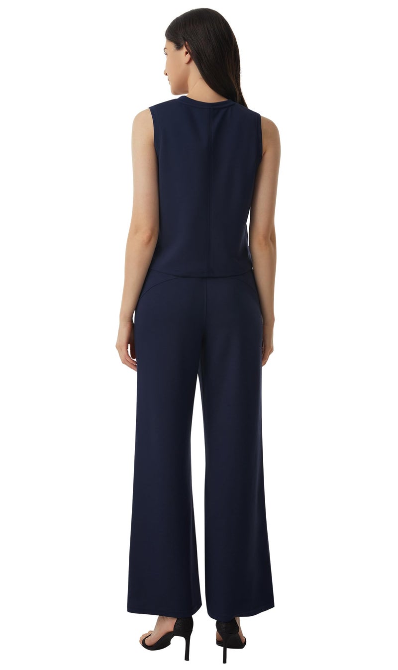 AFITNE Womens 2 Piece Outfits Air Essentials Sleeveless Tank Crop Top Wide Leg Sweatpants Lounge Set 2024 Tracksuit 29" Blue, XS - Image 3