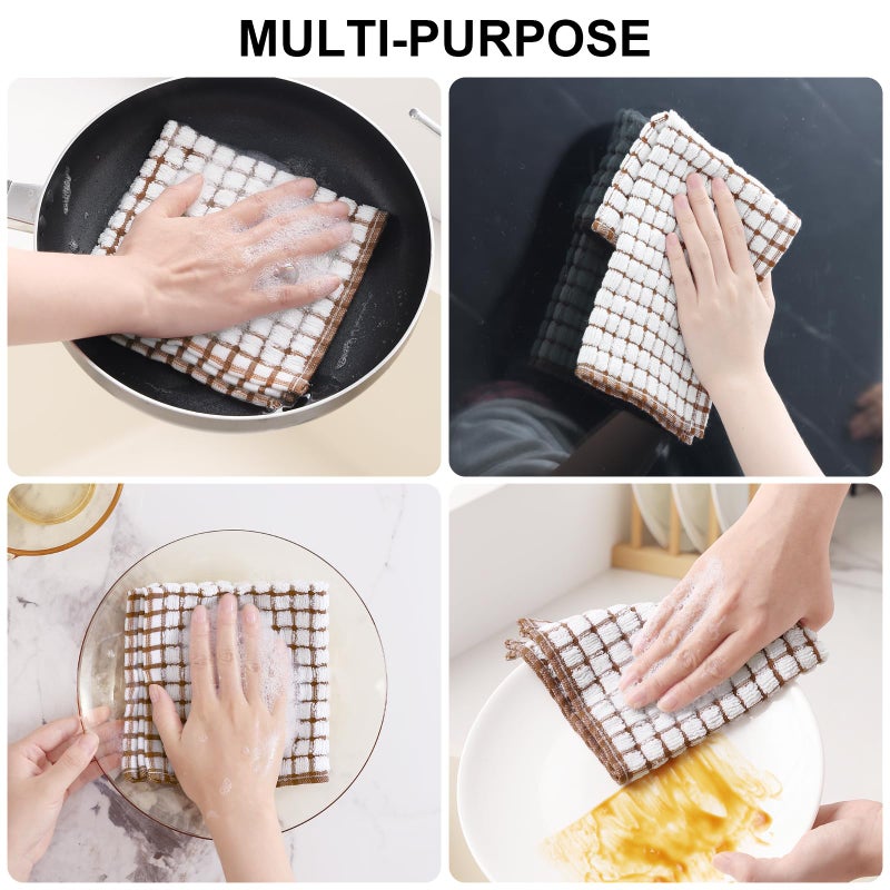 Kitinjoy Cotton 8 Pack Terry Kitchen Dish Cloths  12 X 12 Inches Super Soft And Absorbent Dish Rags  Quick Drying Dish Towels For Washing Dishes  Mix Color - Image 4