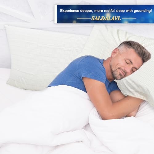 saldalavl Conductive Grounding Sheet Queen Silver Fiber Grounding Well Bed Mat with 15ft Cable Organic Cotton for Better Sleep Increase Energy 60x80in - Image 5