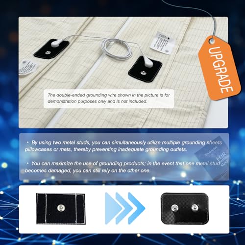 saldalavl Conductive Grounding Sheet Queen Silver Fiber Grounding Well Bed Mat with 15ft Cable Organic Cotton for Better Sleep Increase Energy 60x80in - Image 4