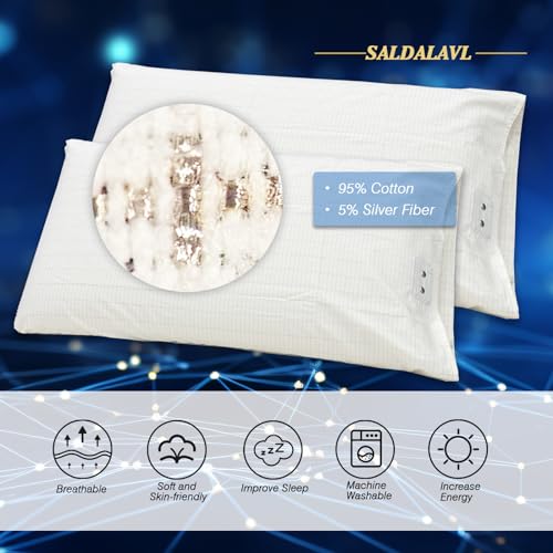 saldalavl Conductive Grounding Sheet Queen Silver Fiber Grounding Well Bed Mat with 15ft Cable Organic Cotton for Better Sleep Increase Energy 60x80in - Image 2