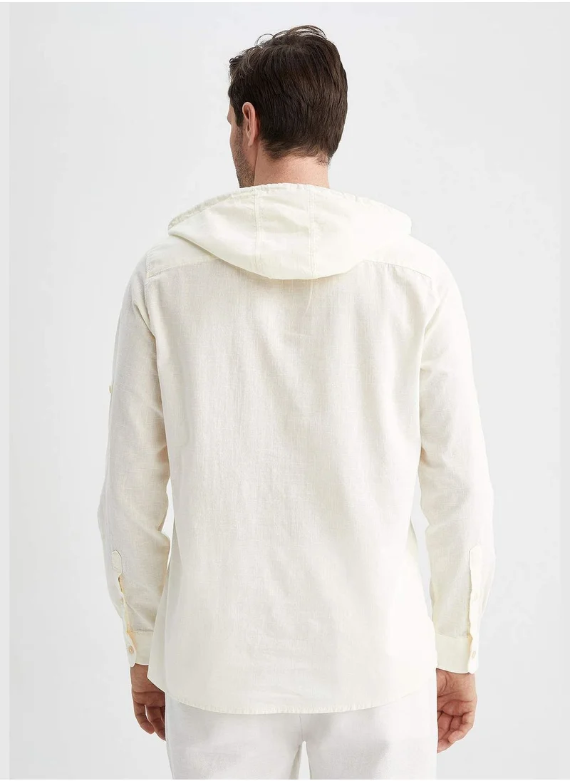 DeFacto Regular Fit Half Sleeves Hooded Shirt