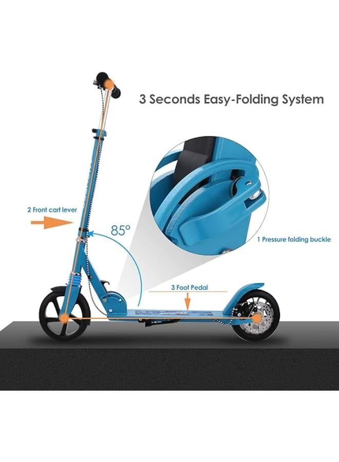 كول بيبي الكبار سكوتر قابل للطي 200 مللي متر عجلات كبيرة الكبار ركلة سكوتر ، مع فرامل قرصية ، مع نظام امتصاص الصدمات مزدوجة - Image 3