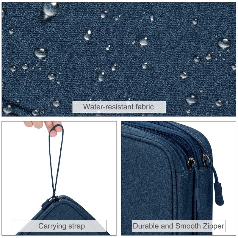 Waterproof Travel Cable Organizer Bag with Double Layer Storage for Cords, Chargers, Phone and Earphone - Image 4
