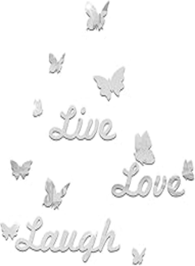 Live Laugh Love Quote Removable Wall Stickers Mirror Decal DIY Home Decor size Butterfly