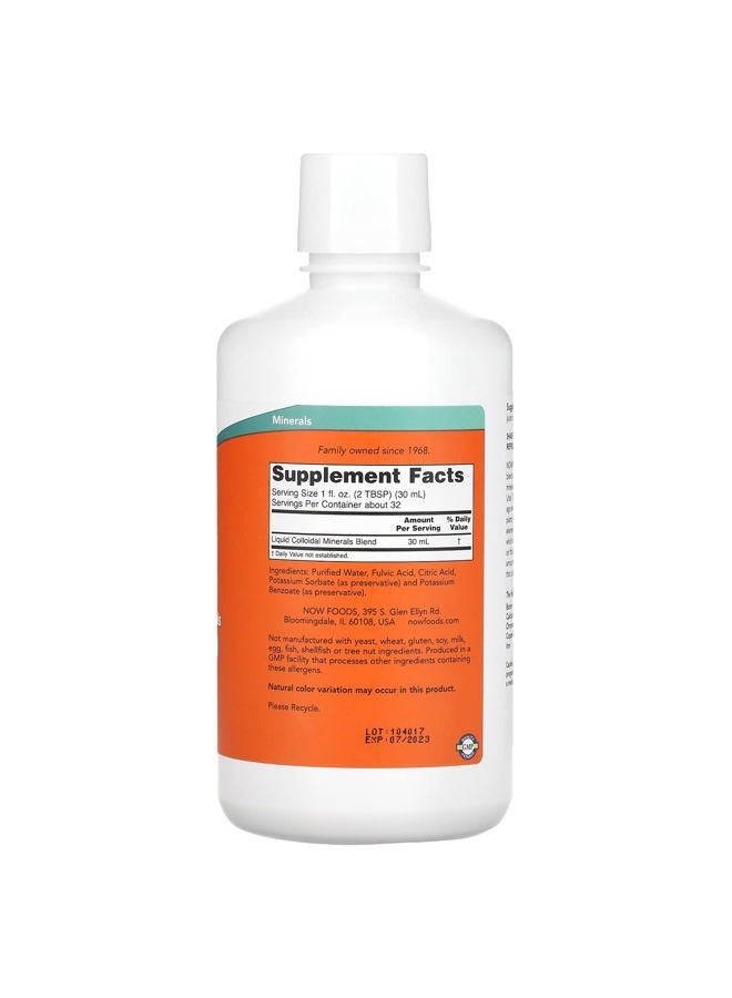 now Supplements, Colloidal Minerals Liquid, Plant Derived, Essential Trace Minerals, 32-Ounce - Image 2