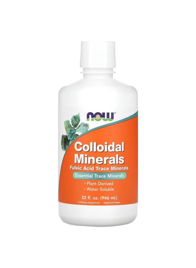 now Supplements, Colloidal Minerals Liquid, Plant Derived, Essential Trace Minerals, 32-Ounce - Image 1