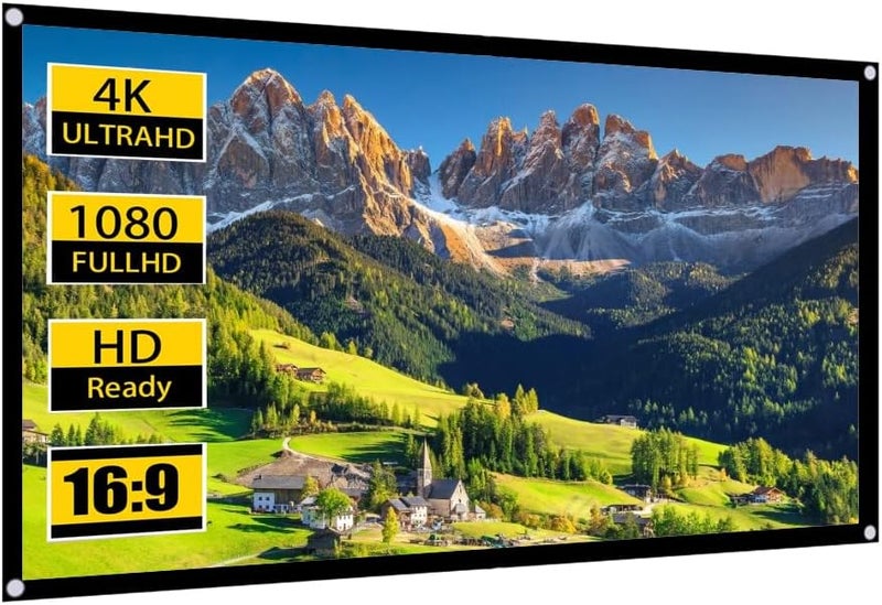 klarako 60" Projector Screen, 60inch Small 16:9 HD Foldable Anti-Crease Video Projection Screen, Portable 4:3 Outdoor Indoor Home Theater Movie Projector Curtain Fit for Party Camping Movie Bedroom - Image 3