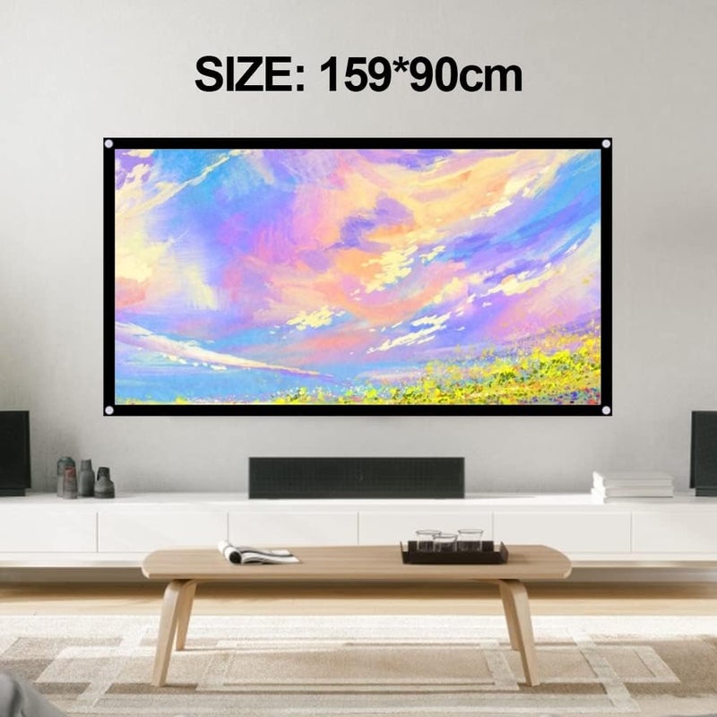 klarako 60" Projector Screen, 60inch Small 16:9 HD Foldable Anti-Crease Video Projection Screen, Portable 4:3 Outdoor Indoor Home Theater Movie Projector Curtain Fit for Party Camping Movie Bedroom - Image 2