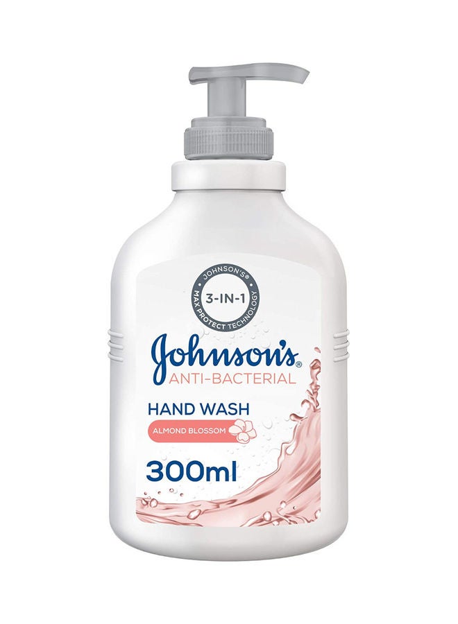 Johnson's Anti-Bacterial Almond Blossom Liquid Hand Wash Clear 300ml - Image 1