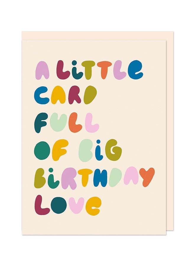 Raspberry Blossom Raspberry Blossom Little Card Full Of Big Birthday Love Embossed Mini Birthday Greeting Card  - Image 1
