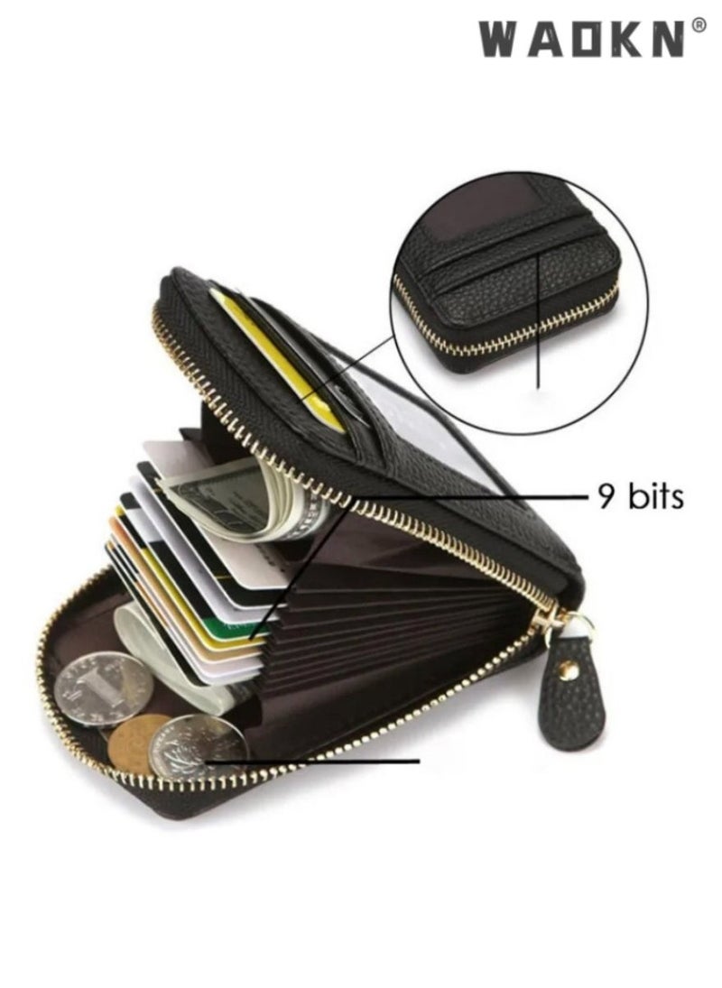 WAOKN Women's new stylish multi-functional card slot clutch bag, integrating card pouch, card holder, and coin purse, for an elegant and convenient carrying experience（black） - Image 2