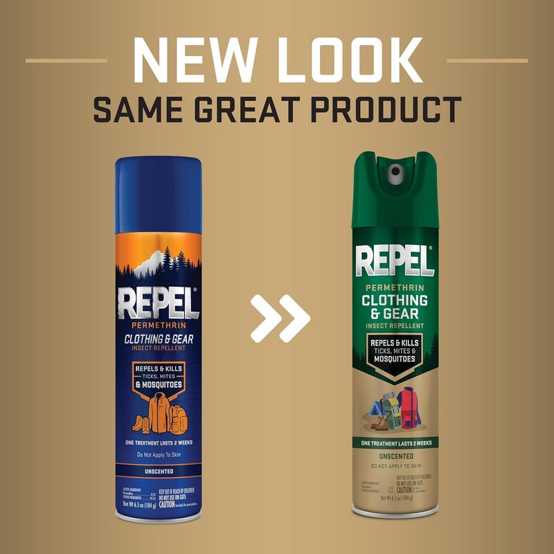 repel Permethrin Clothing & Gear Insect lent, Use on Outdoor Gear, Tents and Sleeping Bags, s Mosquitoes, Ticks, Mites, (Aerosol Spray), 6.5 Fl Oz (Pack of 6) - Image 2