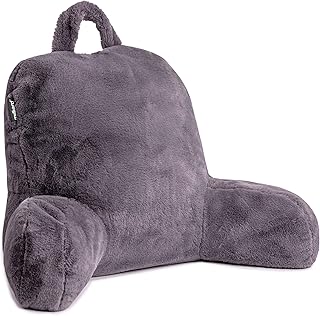 Milliard Reading Pillow with Shredded Memory Foam, Back Rest Pillow for Sitting in Bed with Faux Fur Removable Cover - Image 1