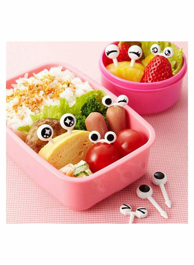 Y&D 60 Pcs Kids Bento Box Food Picks Mini Cartoon Eye Plastic Fruit Toothpicks Lunch Boxes Sandwich Appetizer Dessert  - Image 4