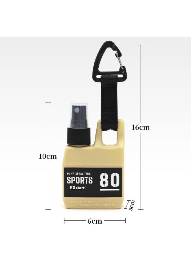 زجاجتان صغيرتان للرش مع سلسلة مفاتيح، زجاجات رش بلاستيكية صغيرة للتخييم سعة 80 مل قابلة لإعادة التعبئة، حاويات صابون اليدين للسفر، حاويات مطهر اليدين الفارغة المحمولة للتخييم في الهواء الطلق (لونان) - Image 5