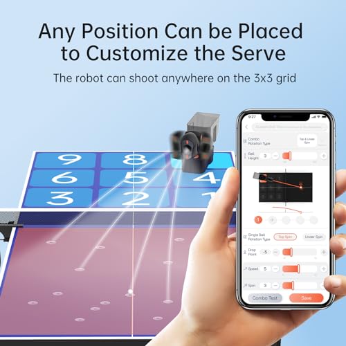 PONGBOT Table Tennis Robot, Portable Ping Pong Machine, APP Control, 264 Built-in Routines, 150-Ball Capacity, Customize Spin/Speed for Solo Training & Coaching, One-Year Warranty - Image 3