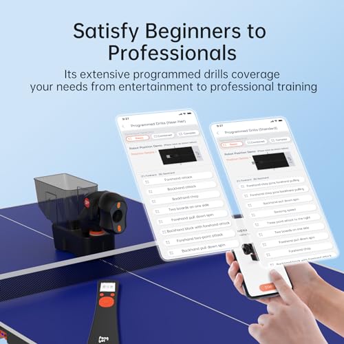 PONGBOT Table Tennis Robot, Portable Ping Pong Machine, APP Control, 264 Built-in Routines, 150-Ball Capacity, Customize Spin/Speed for Solo Training & Coaching, One-Year Warranty - Image 4