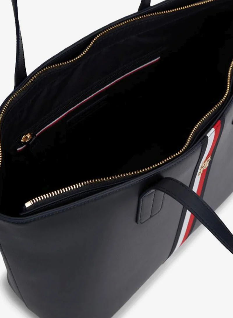 Tommy Hilfiger Space Blue TH Monogram Plaque Webbing Tote Bag for Women | Best Price UAE