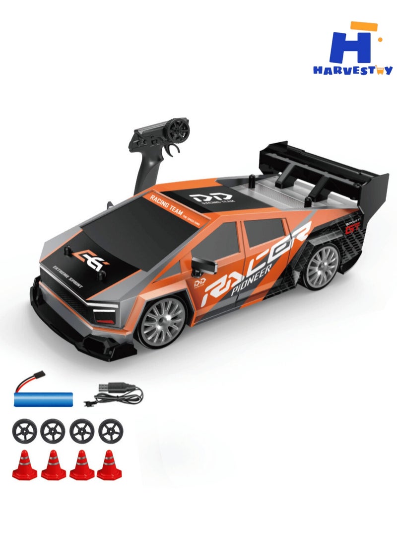 Generic 1:24 Scale RC Drift Car, 30KM/H 4WD 2.4GHz Remote Control Cars with LED Light, Racing and 4 Drifting Wheels,  High Speed RC Racing Cars Toy Gift for Boys, Girls, Kids  - Image 1