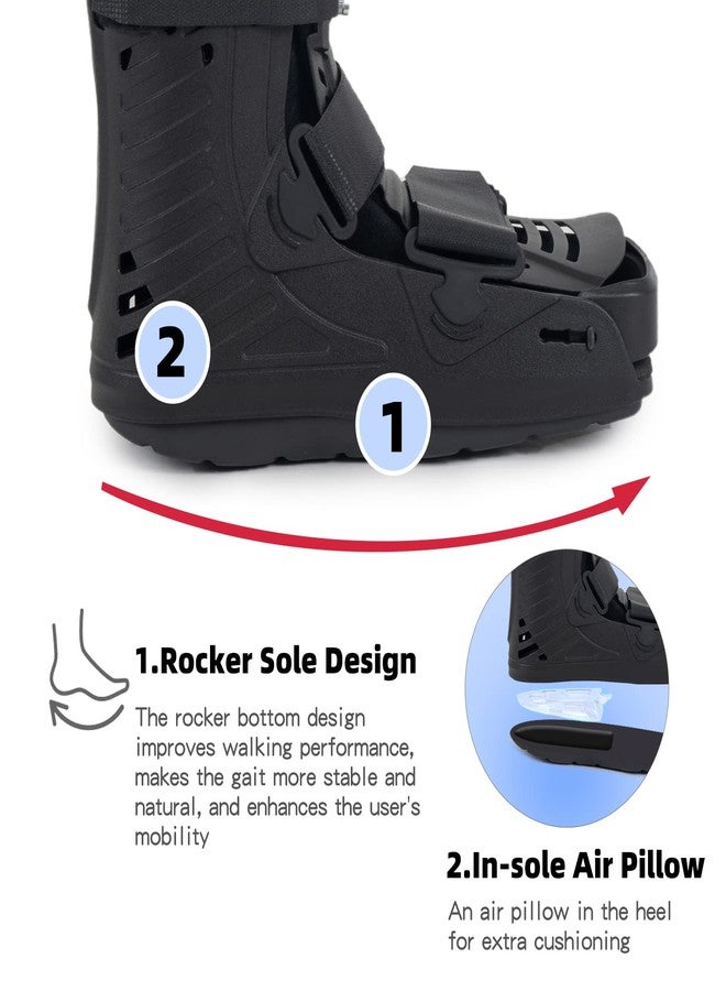 GHORTHOUD Air Cam Walker Fracture Boot Medical Inflatable Walking Boot Orthopaedic Boot for Sprained Ankle, Short Air Walker Brace for Broken Foot Achilles Tendon Injury Black (Small) - Image 5