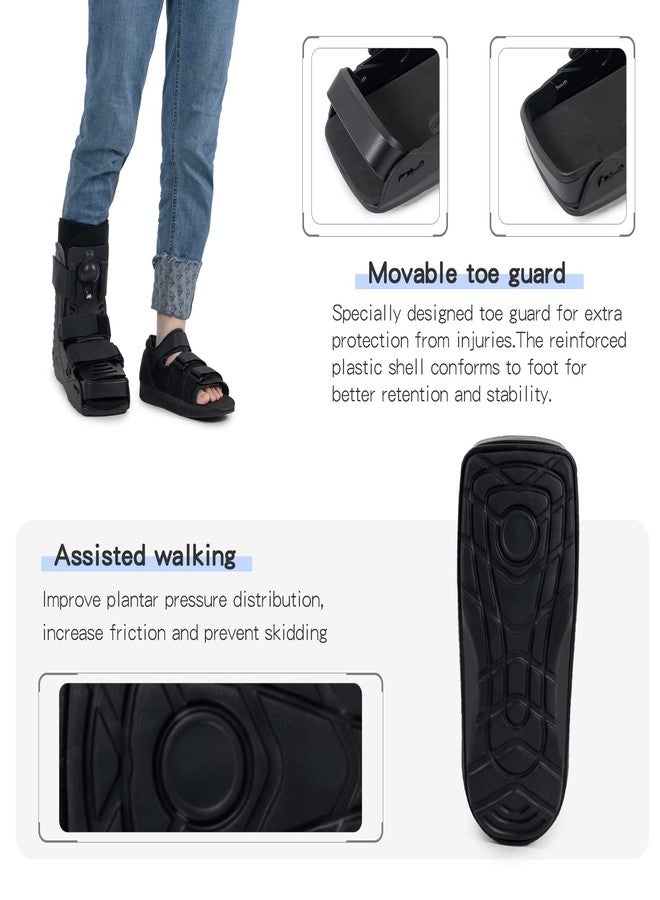 GHORTHOUD Air Cam Walker Fracture Boot Medical Inflatable Walking Boot Orthopaedic Boot for Sprained Ankle, Short Air Walker Brace for Broken Foot Achilles Tendon Injury Black (Small) - Image 4