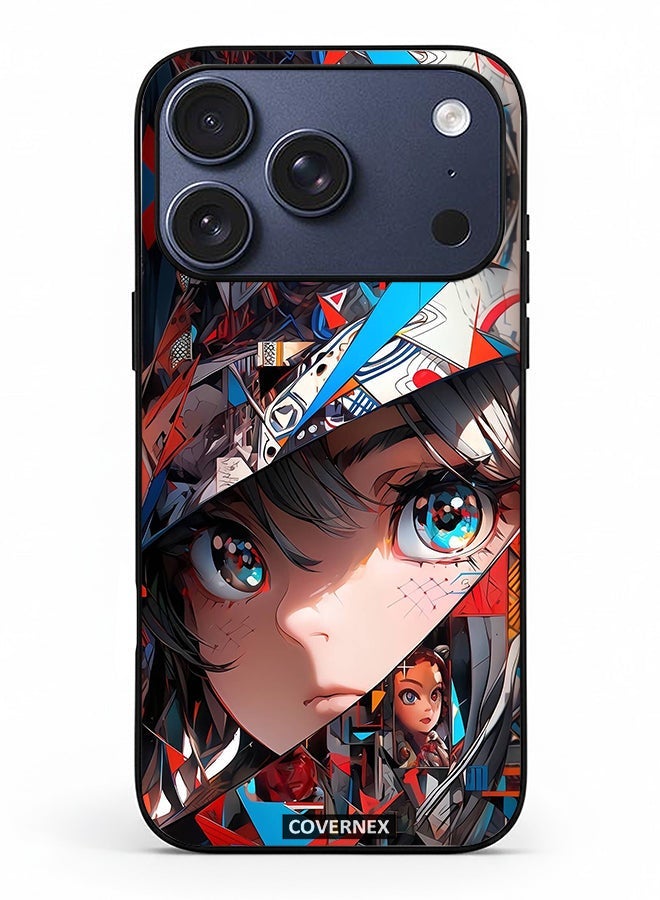 Covernex Apple iPhone 17 Pro Protective Case Cover Printed Featuring Abstract Collage Anime Eyes Graphic - Image 2