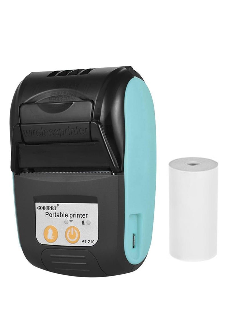 bluetooth thermal receipt printer 58mm,wireless portable mini pocket invoice bill ticket pos printer for small business, compatible with android/WINDOWS/LINUX,NOT for ios/MAC/ipad（blue color）  - Image 1