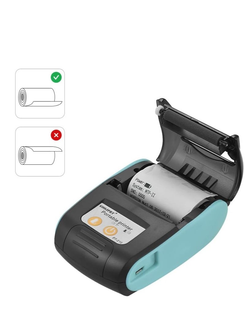 bluetooth thermal receipt printer 58mm,wireless portable mini pocket invoice bill ticket pos printer for small business, compatible with android/WINDOWS/LINUX,NOT for ios/MAC/ipad（blue color）  - Image 2
