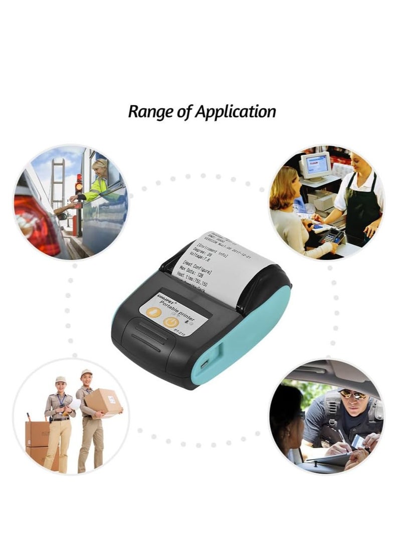 bluetooth thermal receipt printer 58mm,wireless portable mini pocket invoice bill ticket pos printer for small business, compatible with android/WINDOWS/LINUX,NOT for ios/MAC/ipad（blue color）  - Image 4