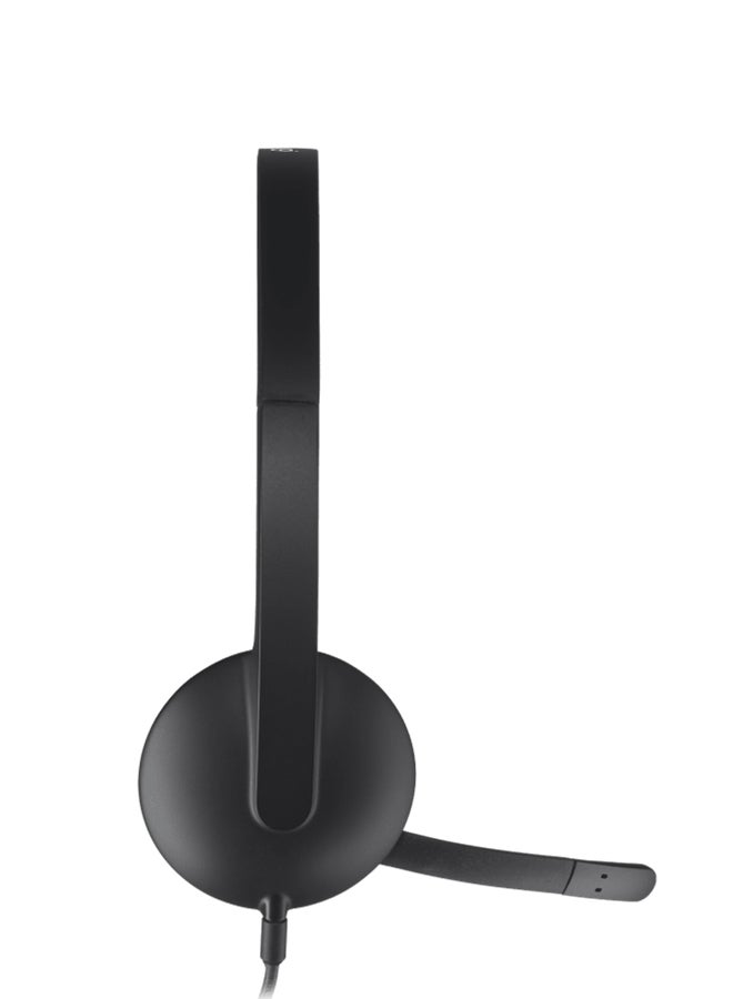 H340 USB Headset, Plug And Play, Noise Cancelling Microphone, USB Type A, Adjustable Headband - Black - Image 5