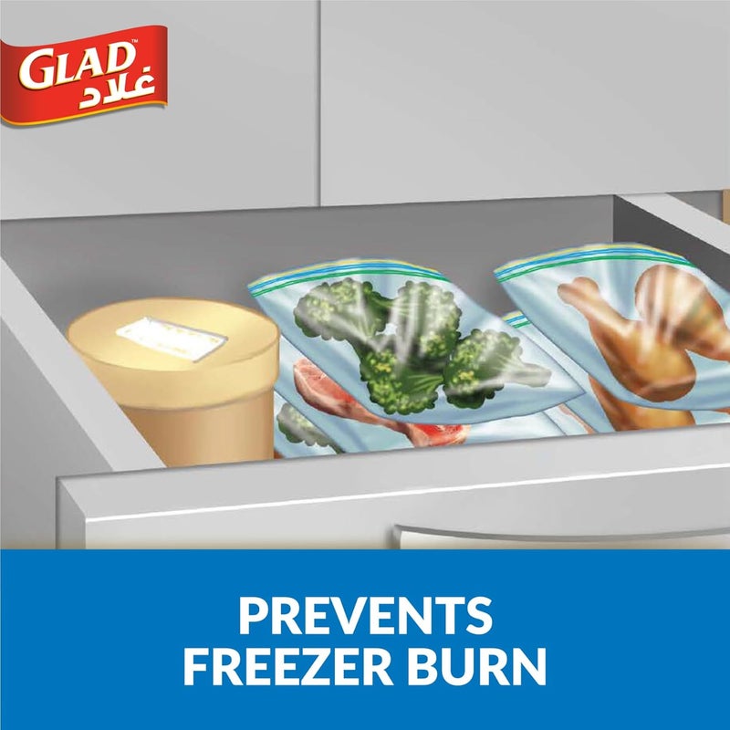 Glad Zipper Freezer Bags Size 27.4cm x 26.5cm 25pcs - Image 5